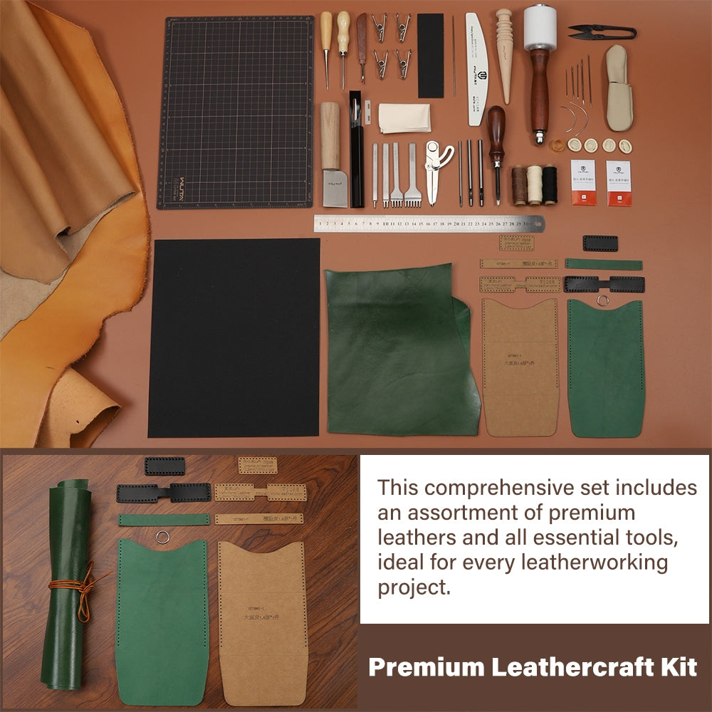 WUTA 74Pcs Leather Craft Tools - Beginner Leatherwork Kit 评论和价格