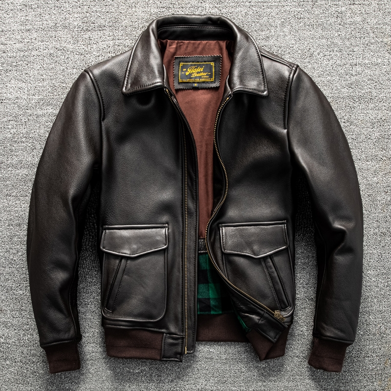 Dark Brown Winter Leather Jack - Leather Work Jacket 评论和价格