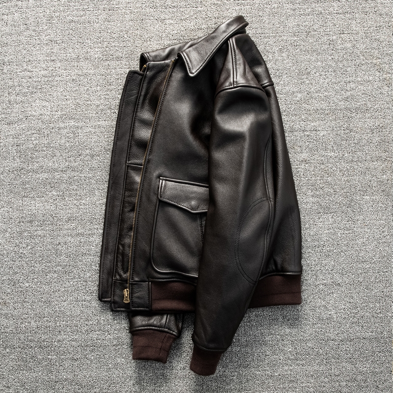 Dark Brown Winter Leather Jack - Leather Work Jacket 评论和价格