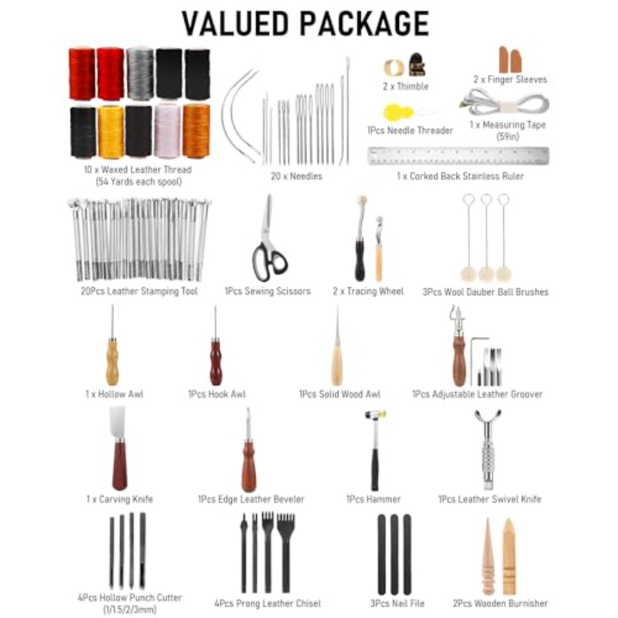 Leather Tooling Kit Leather Wo - Beginner Leatherwork Kit 评论和价格