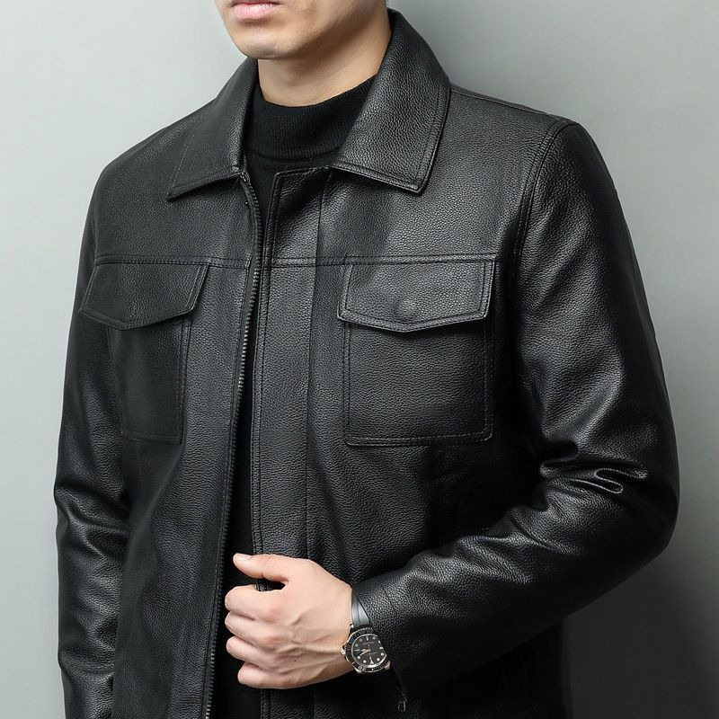Vintage Brown Cowhide Leather  - Leather Work Jacket 评论和价格